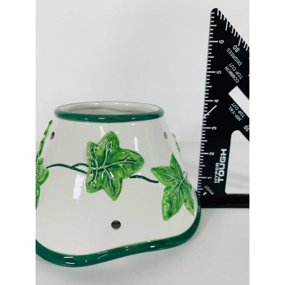 Ivy Vine Candle Shade Yankee Topper Ceramic Scalloped VTG 90s Jar Farmcore Jar S - Picture 9 of 10